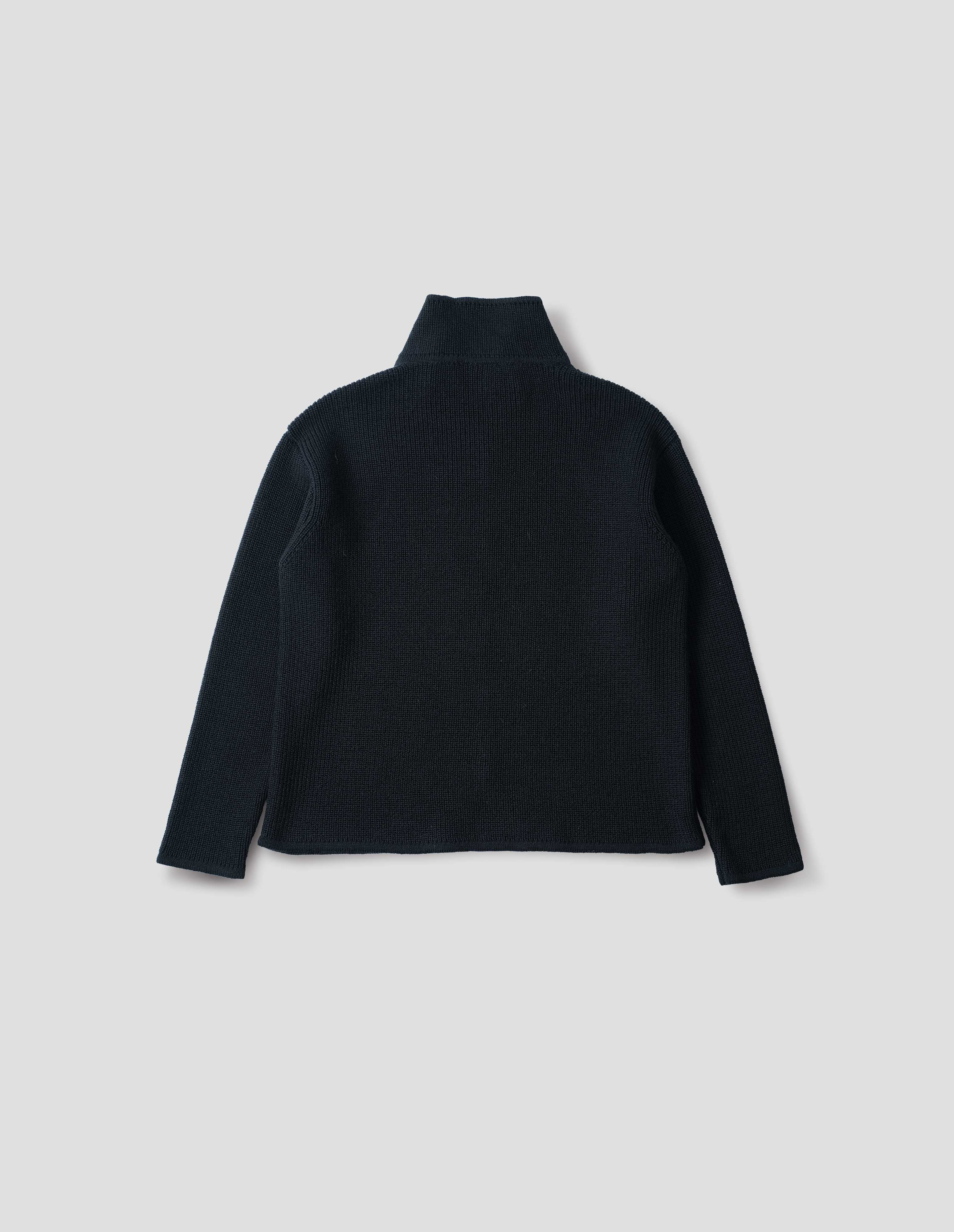 Black dry wool Zip Through Cardigan | Margaret Howell