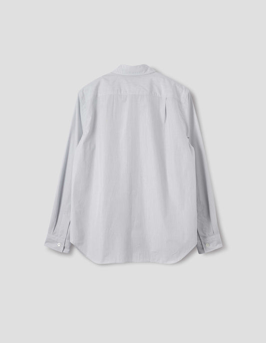 BASIC SHIRT | COTTON MICRO STRIPE | WHITE / NAVY