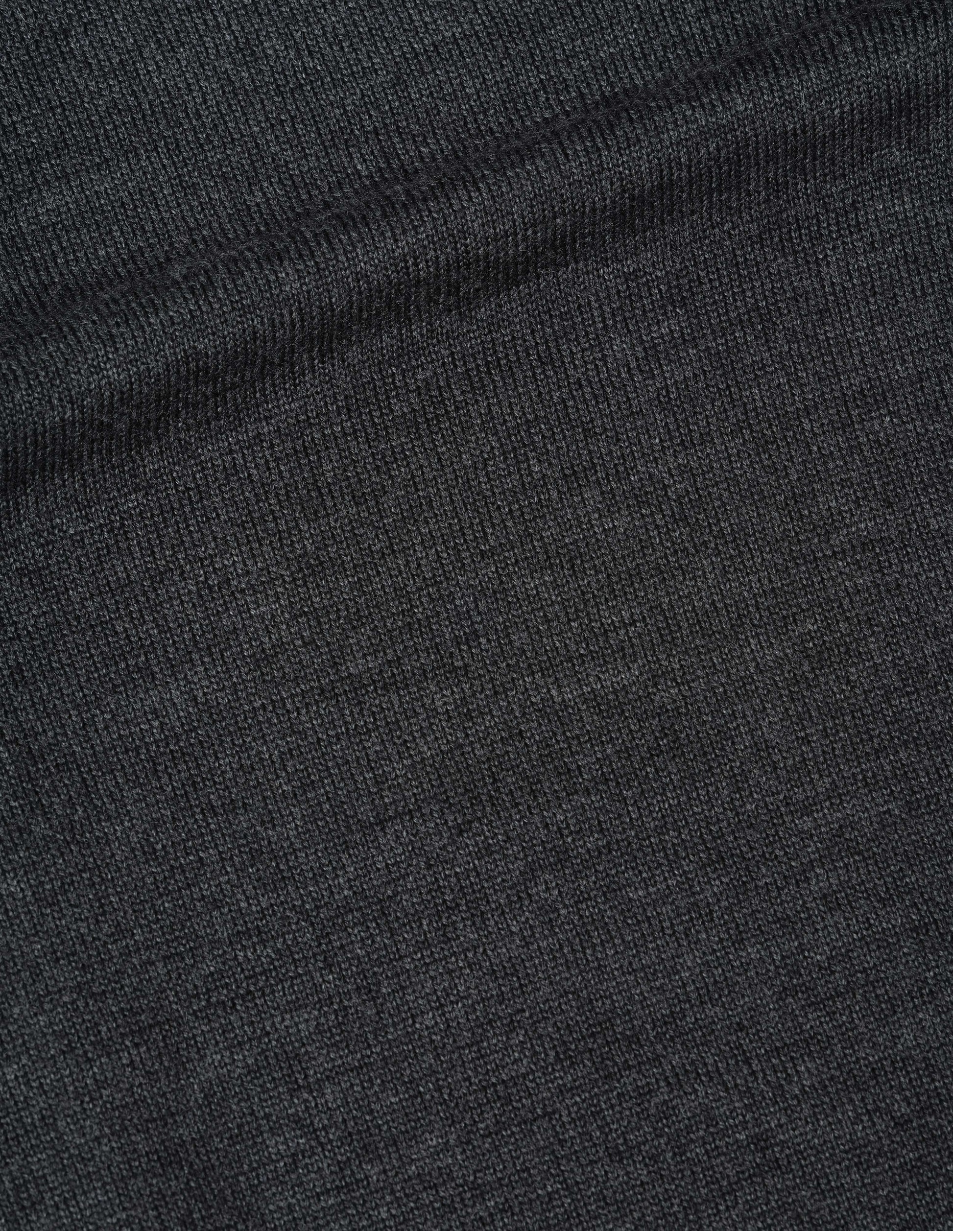 Dark grey japanese spun merino cardigan fabric swatch.