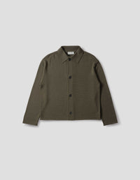 COLLARED CARDIGAN | JAPANESE SPUN MERINO | KHAKI