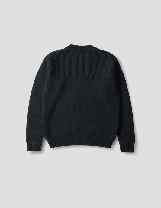 FISHERMANS JUMPER | SOFT WOOL | INK