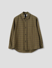 MHL. BASIC SHIRT | TONAL COTTON CHECK | KHAKI / CUMIN