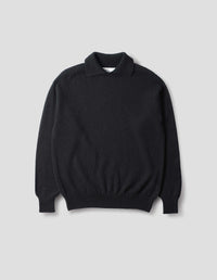 MHL. CHUNKY COLLARED SWEATER | VIRGIN WOOL | BLACK