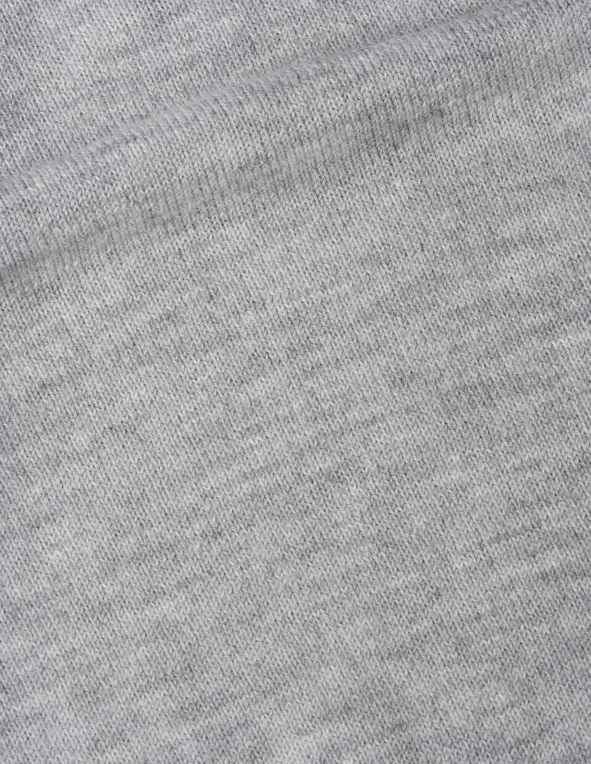 Collared wool sweater in light grey, fabric swatch.