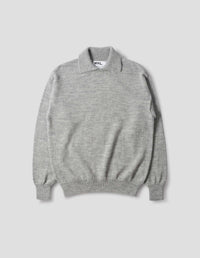 MHL. CHUNKY COLLARED SWEATER | VIRGIN WOOL | LIGHT GREY