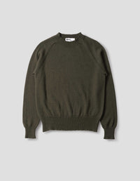 MHL. CREW NECK JUMPER | VIRGIN WOOL | DARK OLIVE