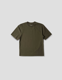 MHL. FLATLOCK CREW NECK TOP | MATTE JERSEY | OLIVE