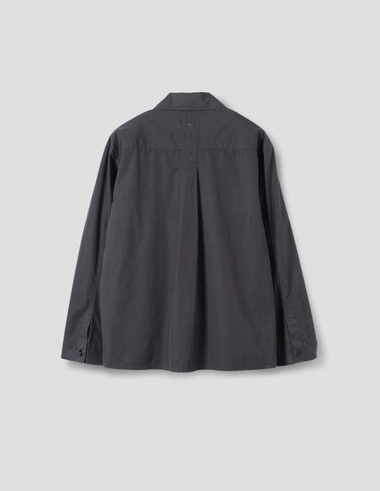 MHL. FRONT YOKE SHIRT | COMPACT COTTON POPLIN | ASPHALT