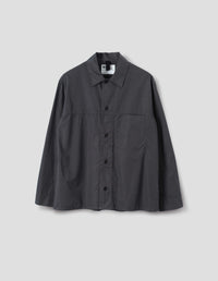 MHL. FRONT YOKE SHIRT | COMPACT COTTON POPLIN | ASPHALT