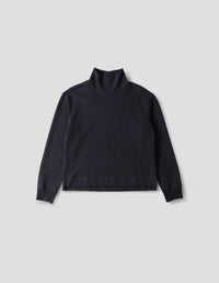 MHL. HIGH NECK SWEATSHIRT | LIGHTWEIGHT LOOPBACK | MIDNIGHT