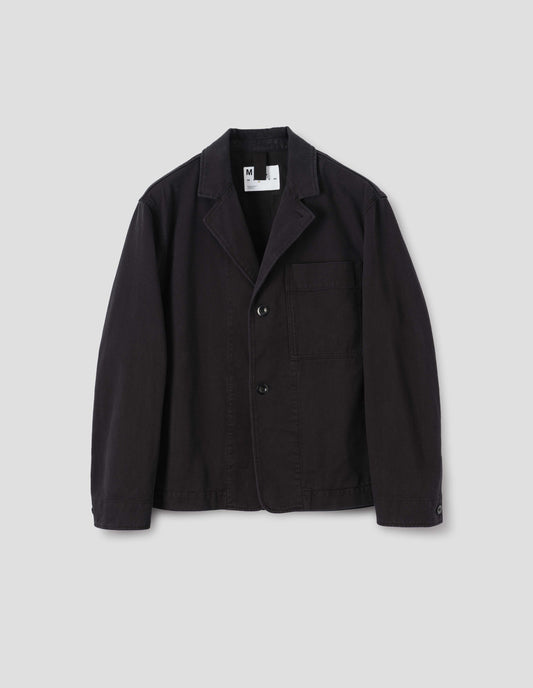MHL. MINIMAL BLAZER | RAISED COTTON DRILL | BLACK
