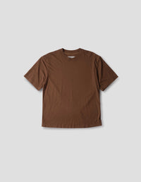 MENS MHL. SIMPLE T SHIRT | ORGANIC COTTON LINEN JERSEY | CHESTNUT