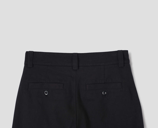MHL. SIMPLE TROUSERS | RAISED COTTON DRILL | BLACK
