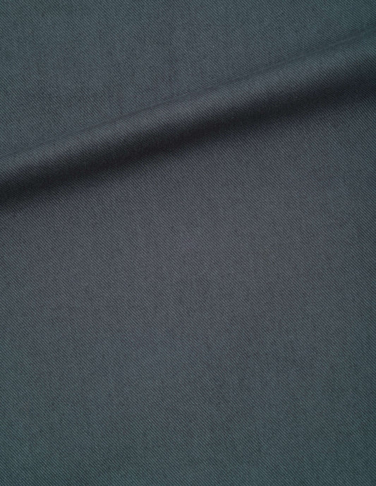 Blueish grey soft cotton drill trousers, fabric swatch.
