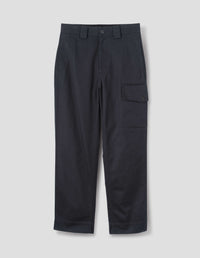 MHL. SINGLE CARGO POCKET TROUSERS | SOFT COTTON DRILL | INK
