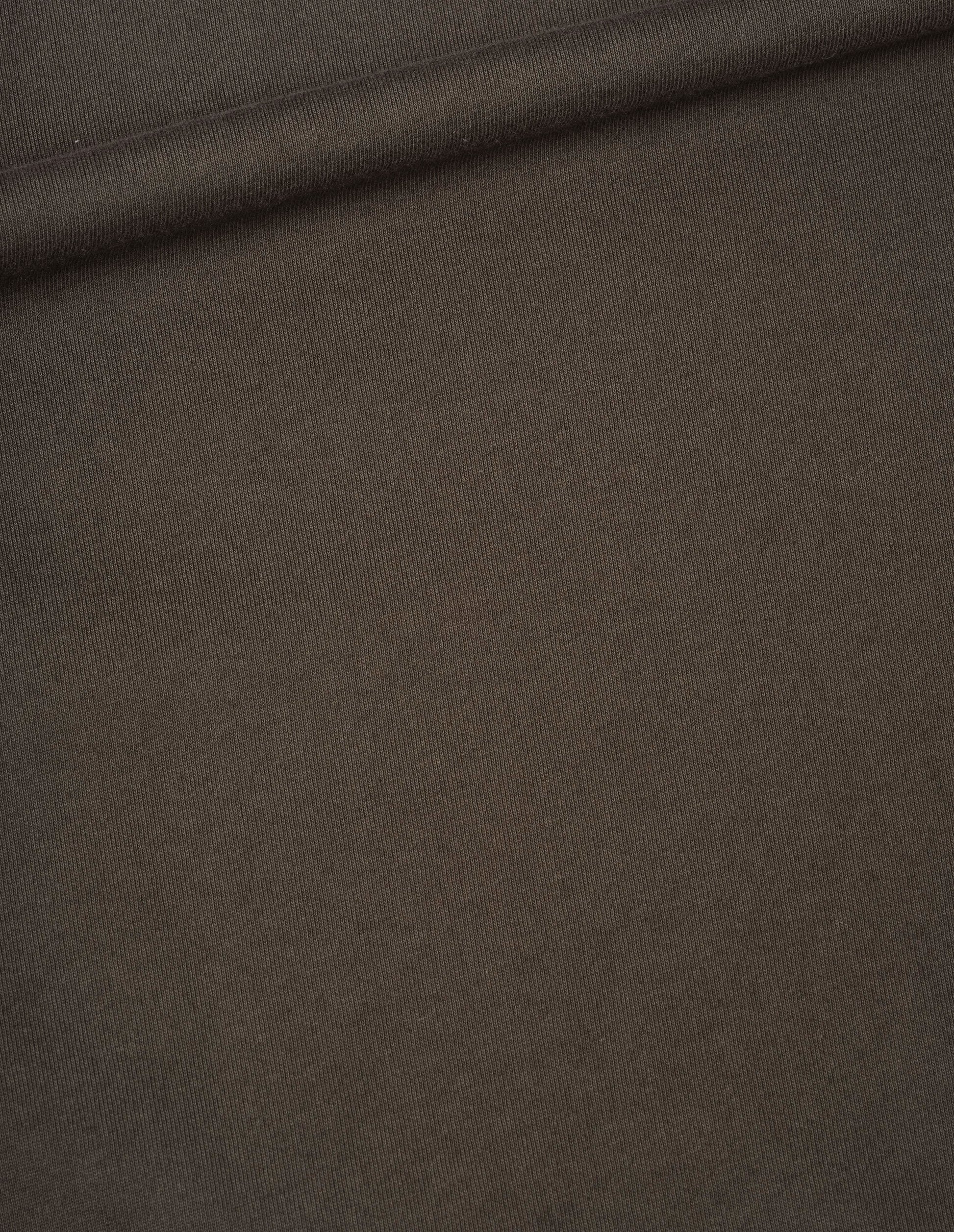 Brown light cotton jersey smock neck t shirt, fabric swatch.