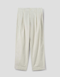 MHL. STITCH PLEAT TROUSERS | SOFT DENSE COTTON | CHALK