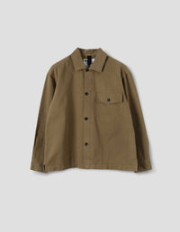 MHL. STITCH POCKET OVERSHIRT | SOFT COTTON TWILL | KHAKI