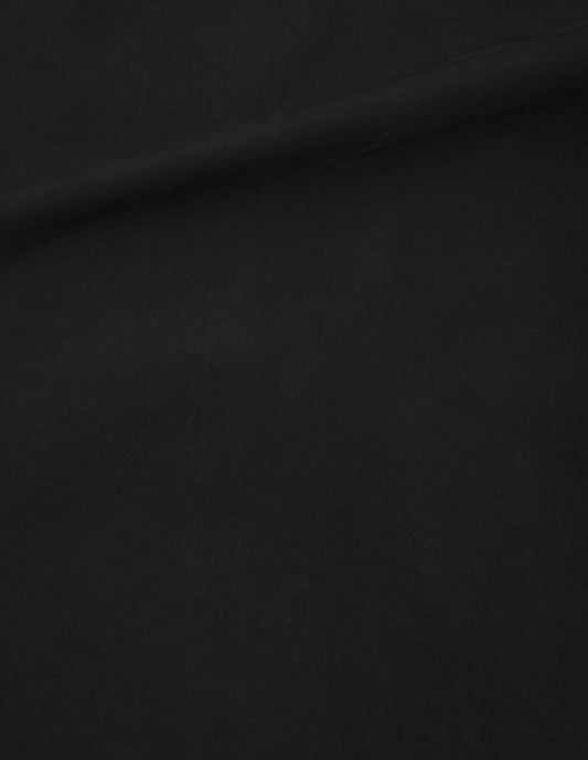 Black crisp cotton poplin track jacket, fabric swatch.