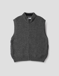 MHL. ZIP GILET | DRY MERINO | GREY MELANGE