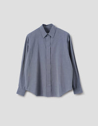 MINIMAL DRESS SHIRT | FINE COTTON END ON END | NAVY