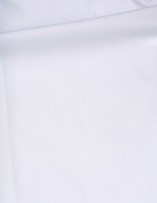 White plain poplin shirt fabric swatch.
