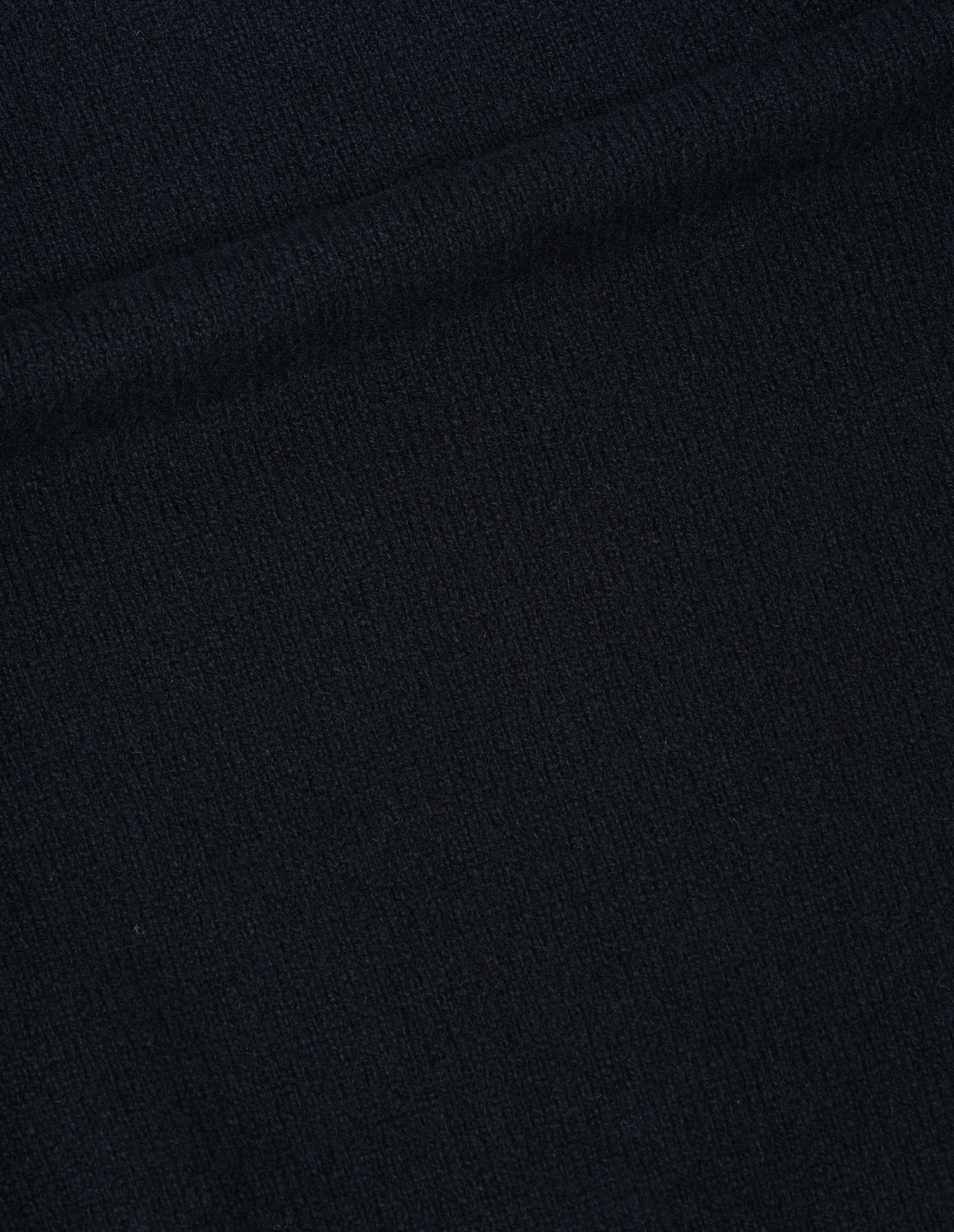 Black geelong jumper fabric swatch.