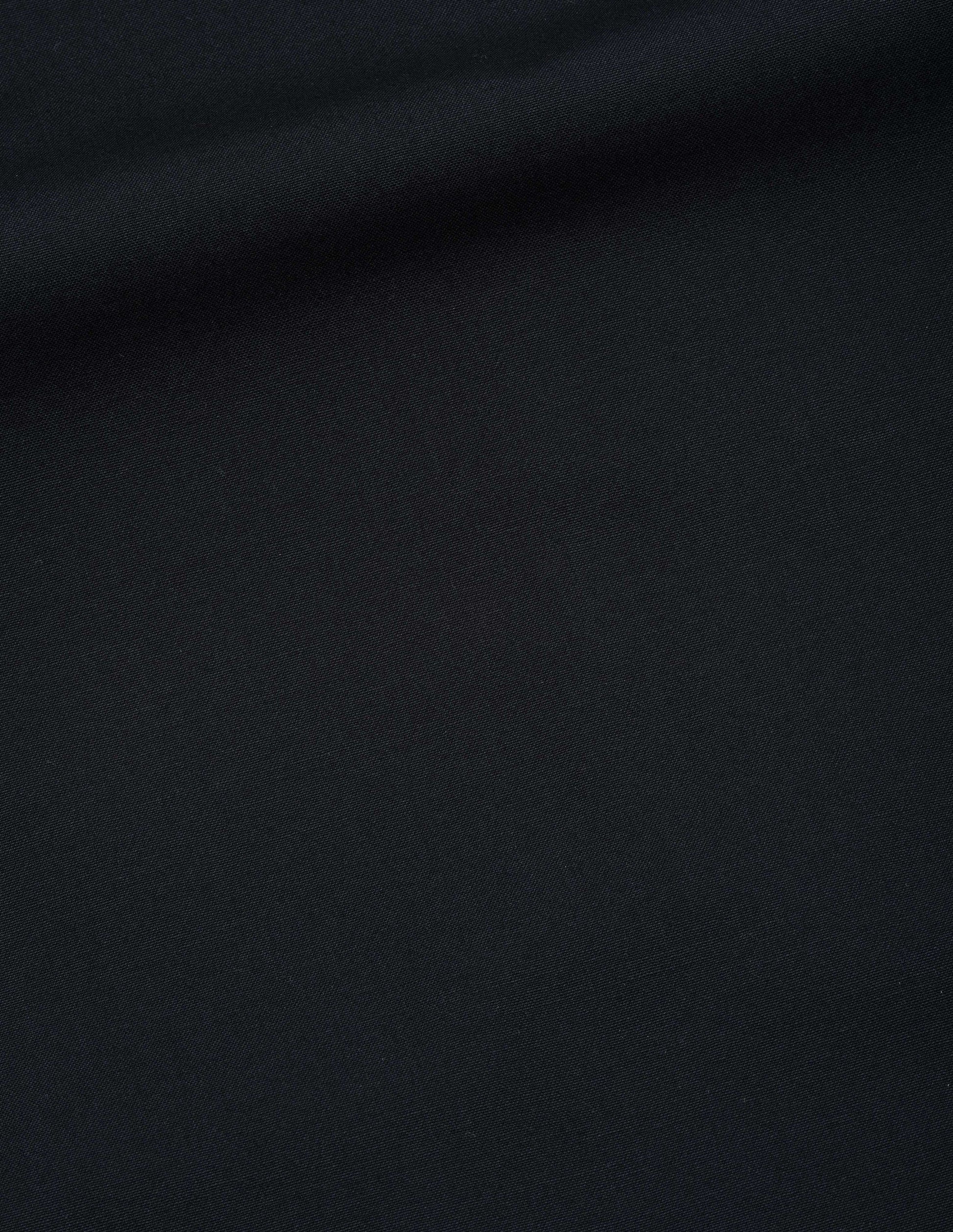 Black dry wool plainweave blazer fabric swatch.