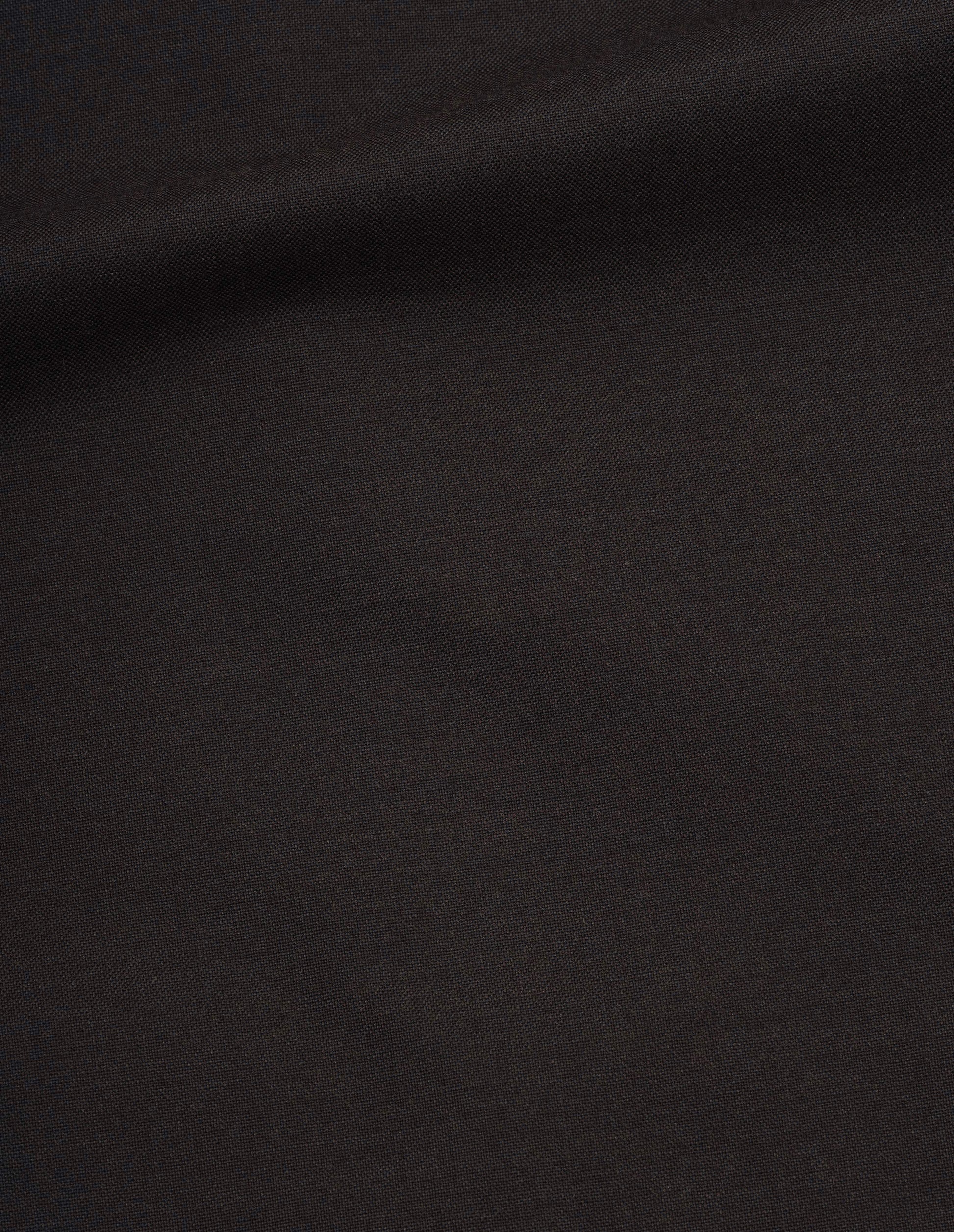 Dark brown yarn dye wool plainweave blazer fabric swatch.