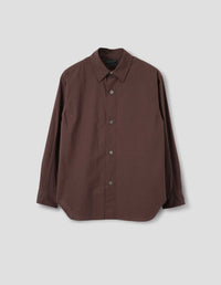 RELAXED SHIRT | FINE COUNT COTTON POPLIN | MAHOGANY