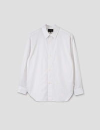 RELAXED SHIRT | PENCIL COTTON STRIPE | WHITE / OLIVE