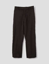 RELAXED TROUSERS | YARN DYE WOOL PLAINWEAVE | EBONY