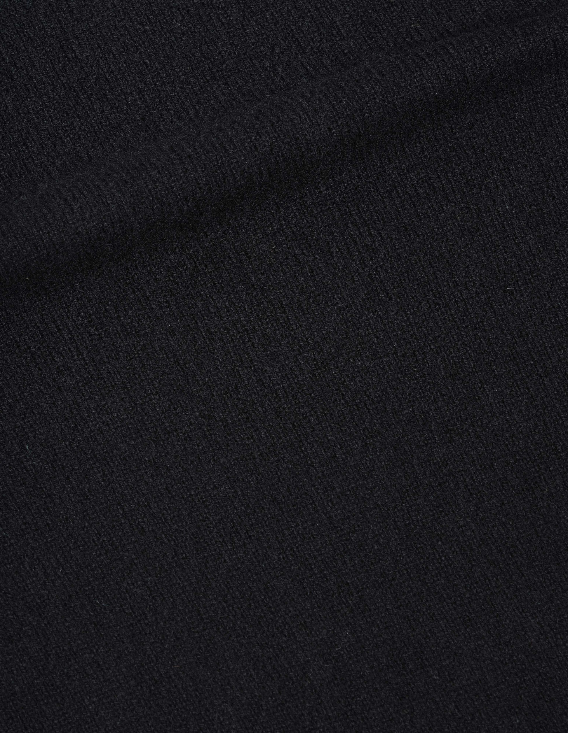 Black merino cashmere jumper fabric swatch. 