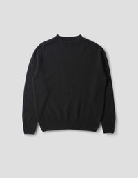 SEAMLESS CREW NECK JUMPER | MERINO CASHMERE | BLACK