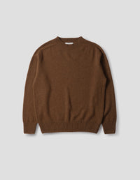 SEAMLESS CREW NECK JUMPER | MERINO CASHMERE | CHESTNUT