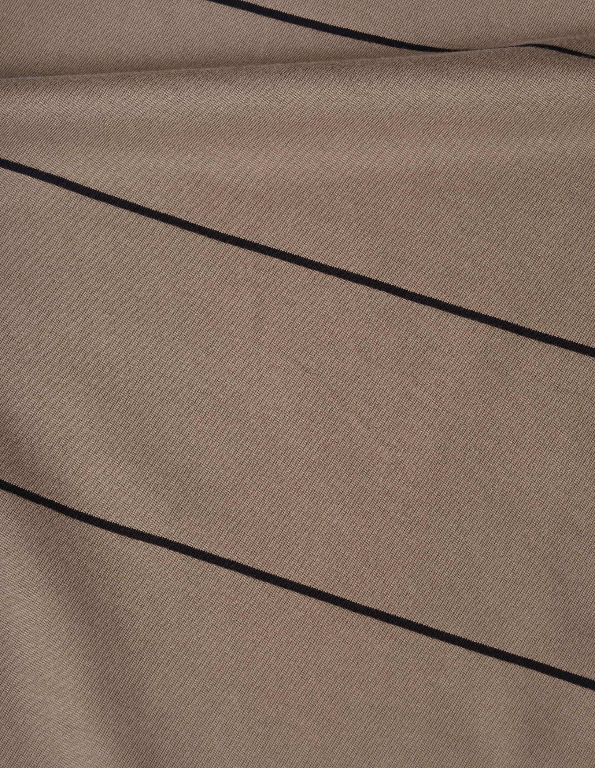 Beige with black stripes cotton jersey t-shirt fabric watch.