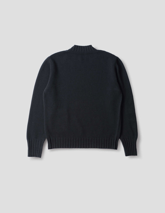 SINGLE POCKET CREW NECK JUMPER | GEELONG LAMBSWOOL | INK