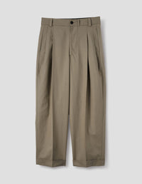 STITCH PLEAT TROUSERS | DENSE COTTON DRILL | DARK STONE
