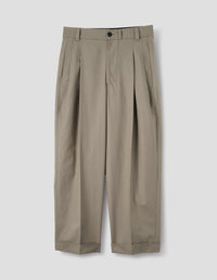 STITCH PLEAT TROUSERS | DENSE COTTON DRILL | DARK STONE
