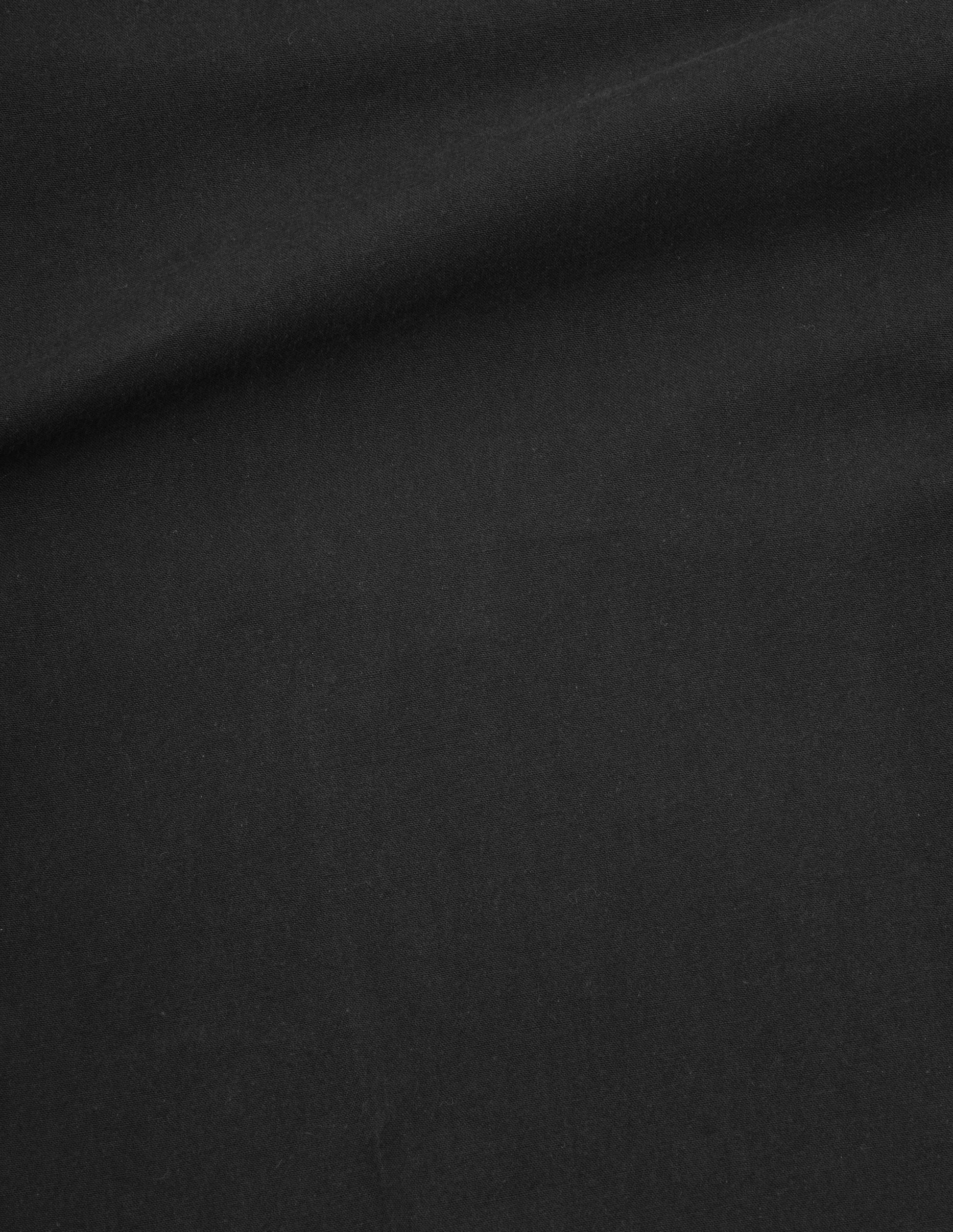 Black Japanese yarn dye cotton plainweave trousers fabric swatch.