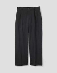 STRAIGHT LEG CHINO TROUSERS | JAPANESE YARN DYE COTTON PLAINWEAVE | BLACK