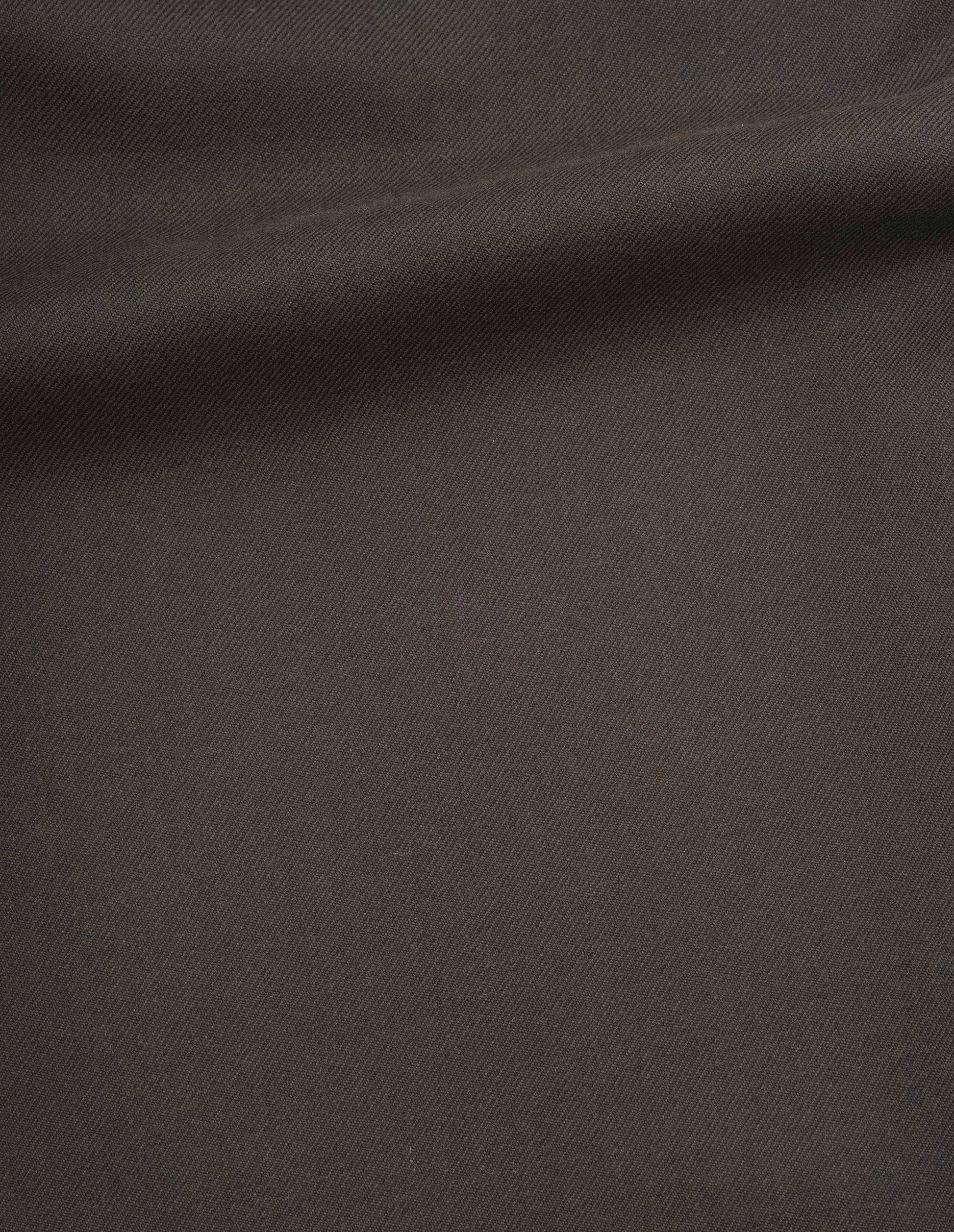 Brown lofted wool serge trousers fabric swatch.