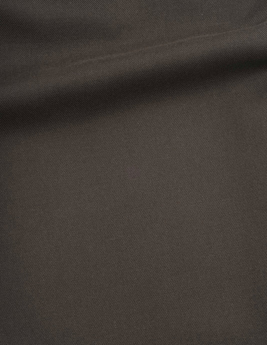 Brown lofted wool serge trousers fabric swatch.