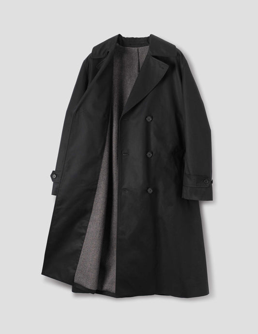 WOOL LINED ARCHIVE COAT | SHOWERPROOF COTTON DRILL | BLACK