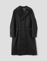 WOOL LINED ARCHIVE COAT | SHOWERPROOF COTTON DRILL | BLACK