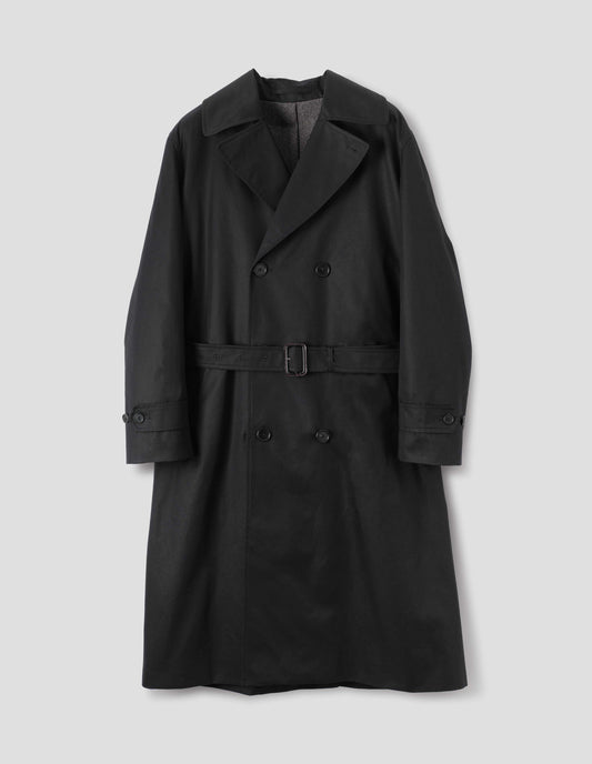 WOOL LINED ARCHIVE COAT | SHOWERPROOF COTTON DRILL | BLACK