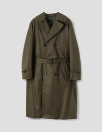 WOOL LINED ARCHIVE COAT | SHOWERPROOF COTTON DRILL | DARK KHAKI