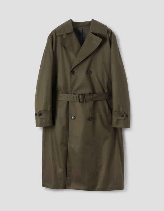 WOOL LINED ARCHIVE COAT | SHOWERPROOF COTTON DRILL | DARK KHAKI