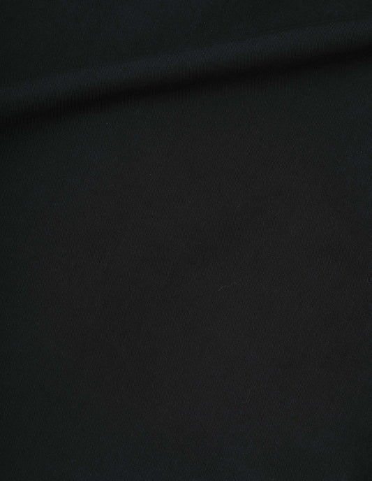 Black jacket dense cotton drill fabric swatch.
