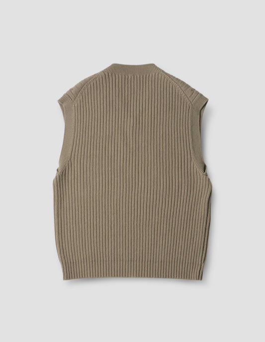 CABLE SLIPOVER | IRREGULAR SPUN WOOL | LICHEN